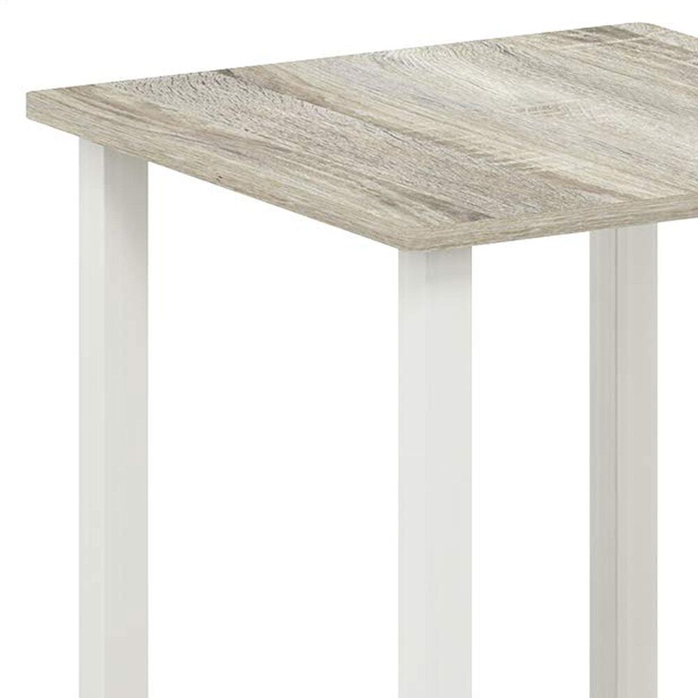 HOMLUX 2-Tier End Table in Sonoma Oak and White (Set of 2), , large