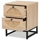Baxton Studio Ardon 2-Drawer End Table in Light Brown and Black, , large