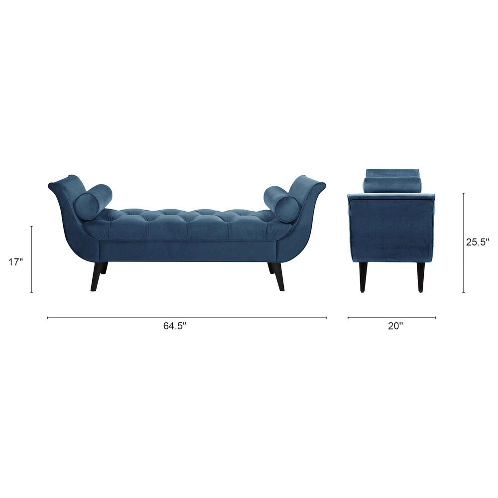 Jennifer Taylor Home Alma Entryway Bench in Satin Teal Blue NFM