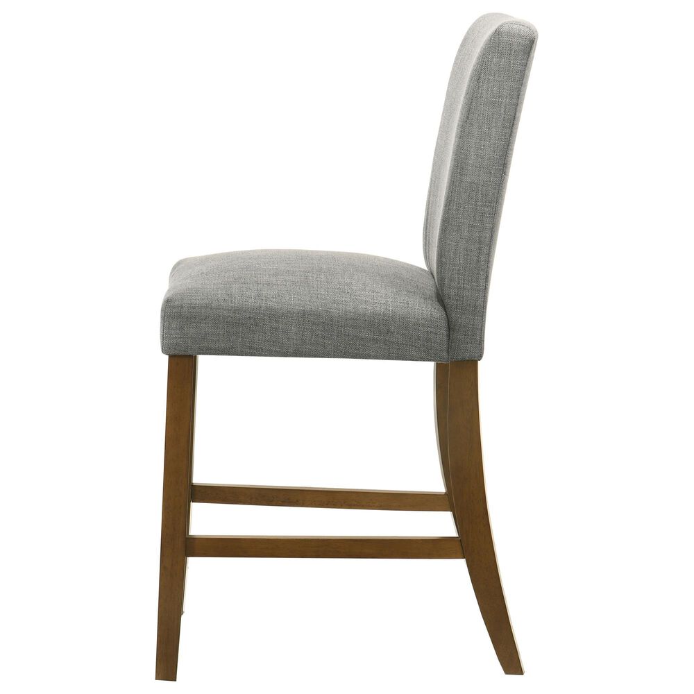 Coaster Paxton Counter Chair with Grey Upholstery in Warm Brown, , large