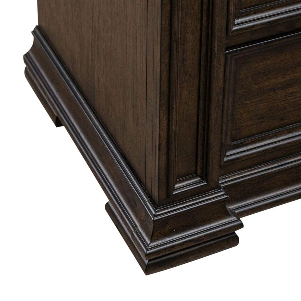Belle Furnishings Provence Park 4-Piece Queen Upholstered Shelter Bedroom Set in Chateau Brown, , large