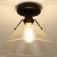 Golden Lighting Orwell Flush Mount with Clear Cone in Matte Black, , large