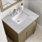 James Martin Vanities Chicago 30" Single Bathroom Vanity in Walnut Whisper with 3 cm Carrara White Marble Top and Rectangular Sink, , large