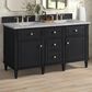 James Martin Vanities Lorelai 60" Double Bathroom Vanity in Black Onyx with 3 cm Eternal Jasmine Pearl Silestone Top, Rectangular Sinks and FreePower Wireless Charger, , large