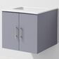 Lexora Home Geneva 24" Single Bathroom Vanity in Dark Grey with 2 cm White Cultured Marble Top and Rectangular Sink, , large