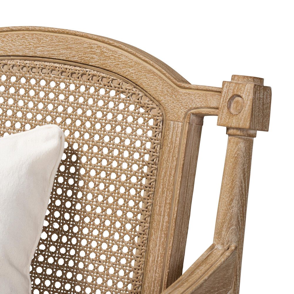 Baxton Studio Clemence Arm Chair in Ivory, , large
