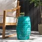 Hearth and Haven Lilac Outdoor Metal Side Table with Cylindrical Design in Teal, , large