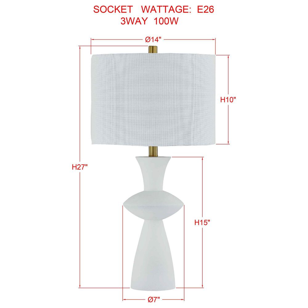 Southern Lighting Jayden Table Lamp in White, , large