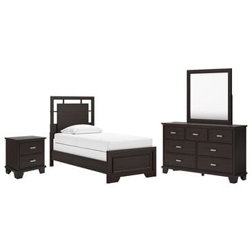 Ashley Covetown 4-Piece Twin Bedroom Set in Dark Brown, , large
