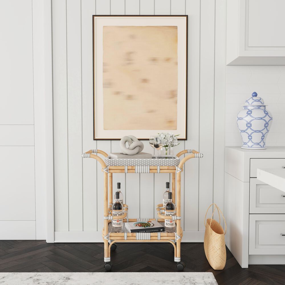 Butler Selena Bar Cart in Grey and White, , large