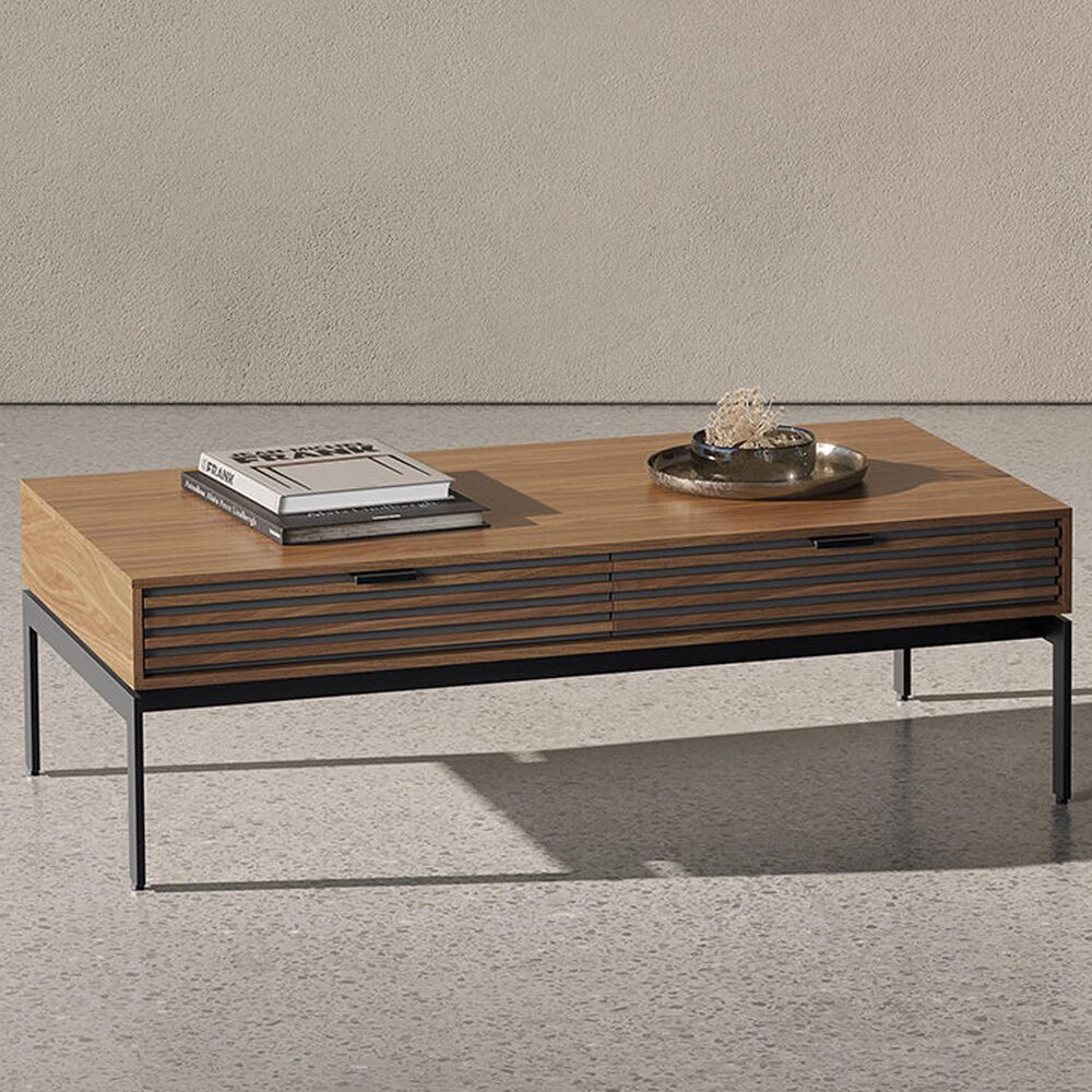BDI Cora Coffee Table in Natural Walnut and Black, , large