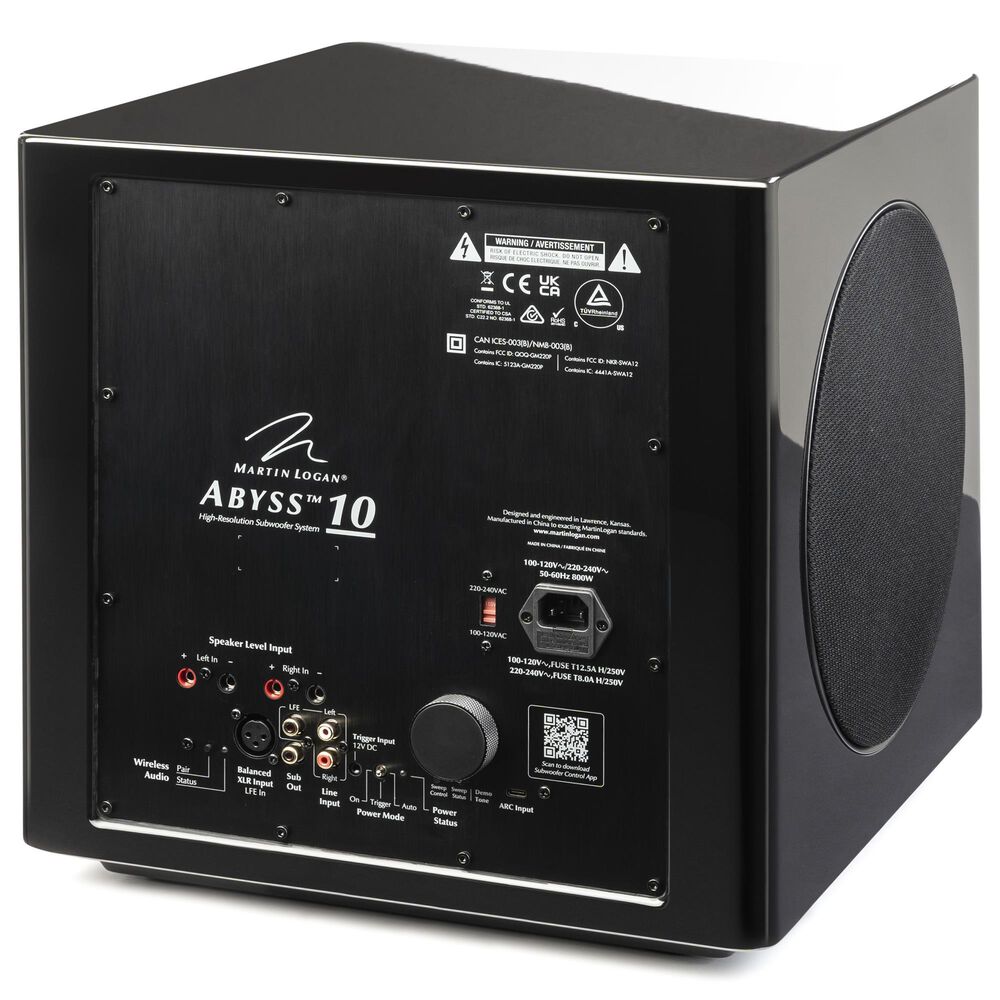 Martin Logan Abyss 10&quot; Wireless Subwoofer in Gloss Black, , large