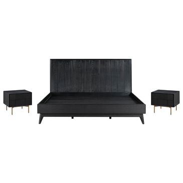 Blue River Carnaby 3-Piece King Bed Set in Black Brushed and Bronze, , large