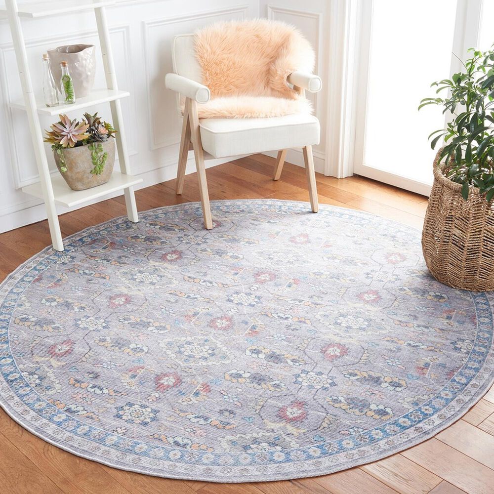 Safavieh Serapi Traditional 6&#39;7&quot; Round Grey and Beige Area Rug, , large