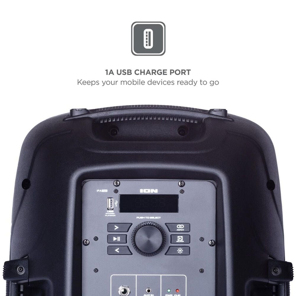 Ion Pro Glow Ultra Bluetooth Party Speaker with Microphone in Black, , large