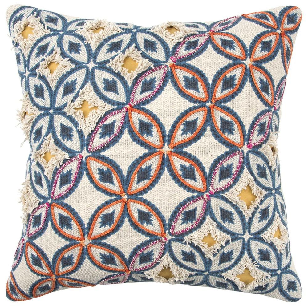 Rizzy Home 20" x 20" Pillow Cover in Orange and Blue, , large