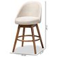 Baxton Studio Carra Swivel Counter Stool with Light Beige Cushion in Walnut (Set of 2), , large