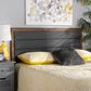 Baxton Studio Dexter Full Panel Headboard with Dark Grey Fabric in Walnut Brown, , large