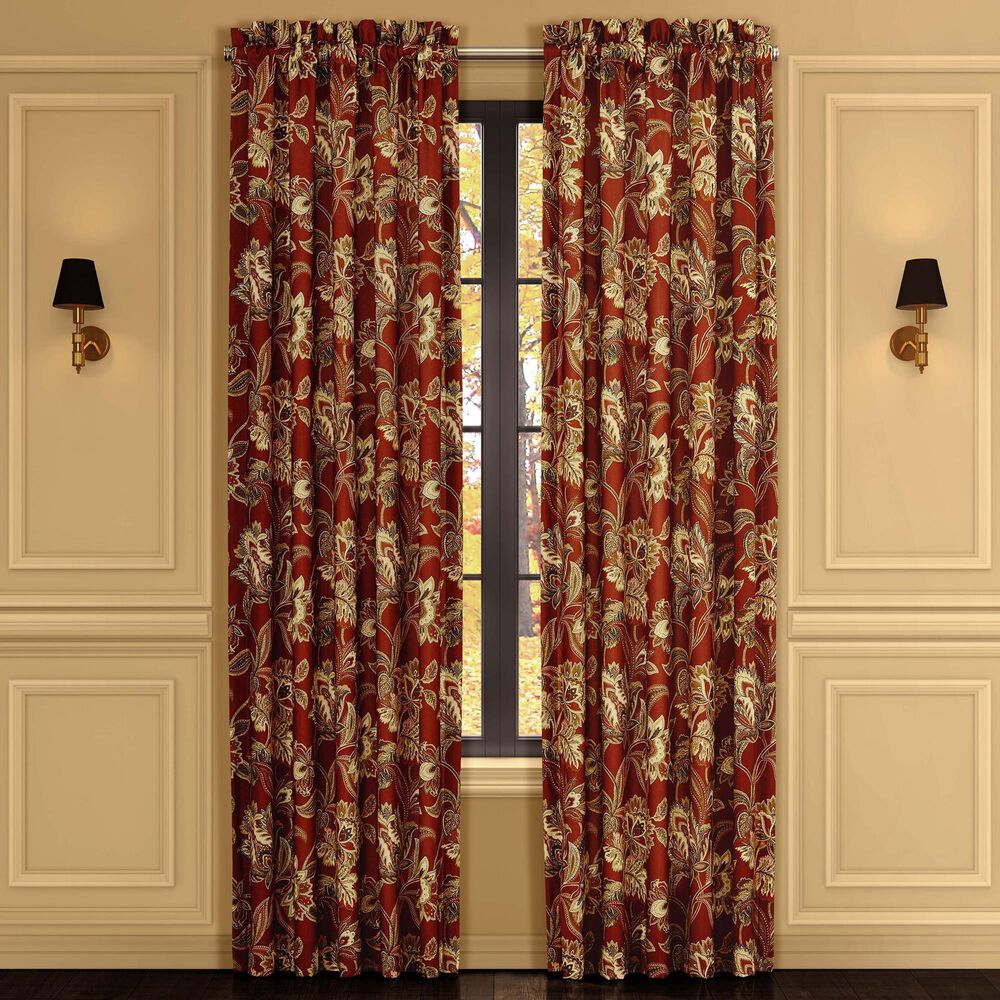Royal Court Montecito 84&quot; x 41&quot; Window Panel Pair in Red, Spice and Gold, , large