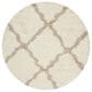 Safavieh Dallas Shag SGD257B-6R 6" x 6" Ivory/Beige Round Rug, , large
