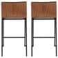 Lumisource Mason Mara Counter Stool with Black Cushion in Black and Walnut (Set of 2), , large