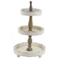 Maple and Jade 3-Level Tiered Server in Distressed White and Brown, , large
