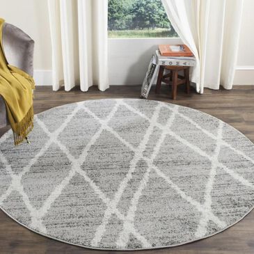 Safavieh Adirondack ADR128B 4" Round Ivory and Silver Area Rug, , large