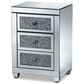 Baxton Studio Ralston 3-Drawer Nightstand in Mirrored, , large