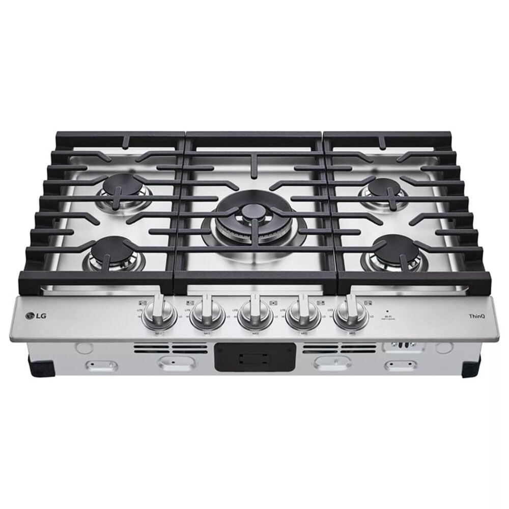 LG 2-Piece Kitchen Package with 4.7 Cu. Ft. Wall Oven and 30&quot; Gas Cooktop in Print Proof Stainless Steel, , large