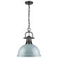 Golden Lighting Duncan 1-Light Pendant with Chain in Matte Black, , large