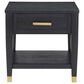 Steve Silver Yves 1-Drawer End Table in Rubbed Charcoal and Brushed Brass, , large