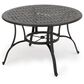 Hearth and Haven Outdoor Cast Aluminum Circular Dining Table with Curved Legs in Bronze, , large