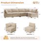 HOMLUX 5-Piece Oversize Mod Sectional in Beige, , large
