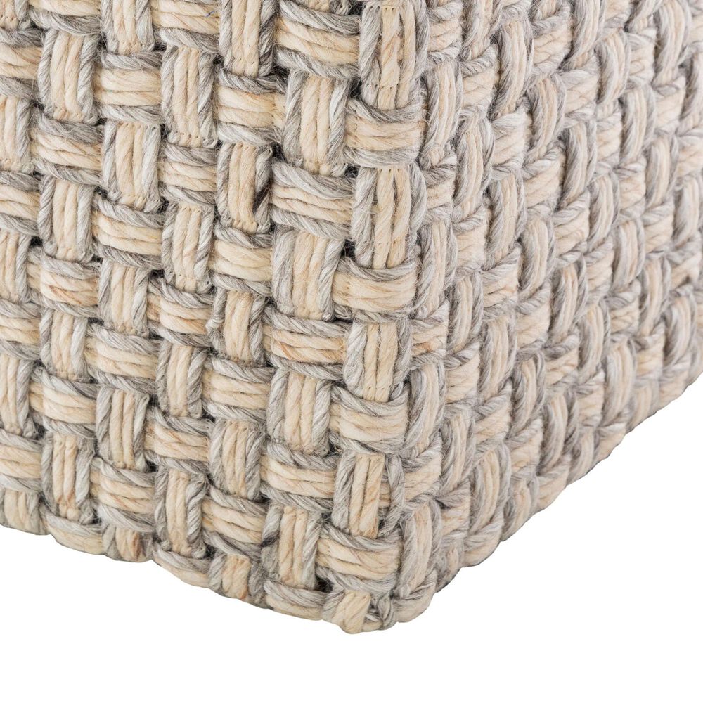 Surya Cordoba Pouf in Cream and Seafoam, , large