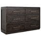 Fallridge Mezquite Queen Bed with Dresser, Chest, and Two Nightstands in Black Natural Grain, , large