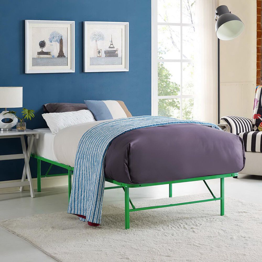 Modway Horizon Platform Twin Bed Frame in Green, , large