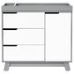 Babyletto Hudson 3 Drawer Changer Dresser in Grey and White, , large