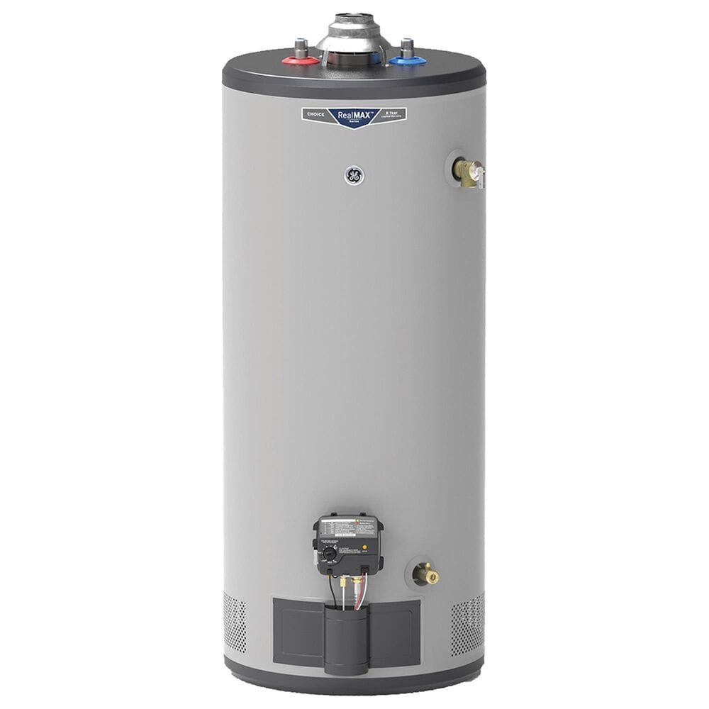 GE Appliances RealMAX Choice 30-Gallon Short Natural Gas Atmospheric Water Heater in Gray, , large