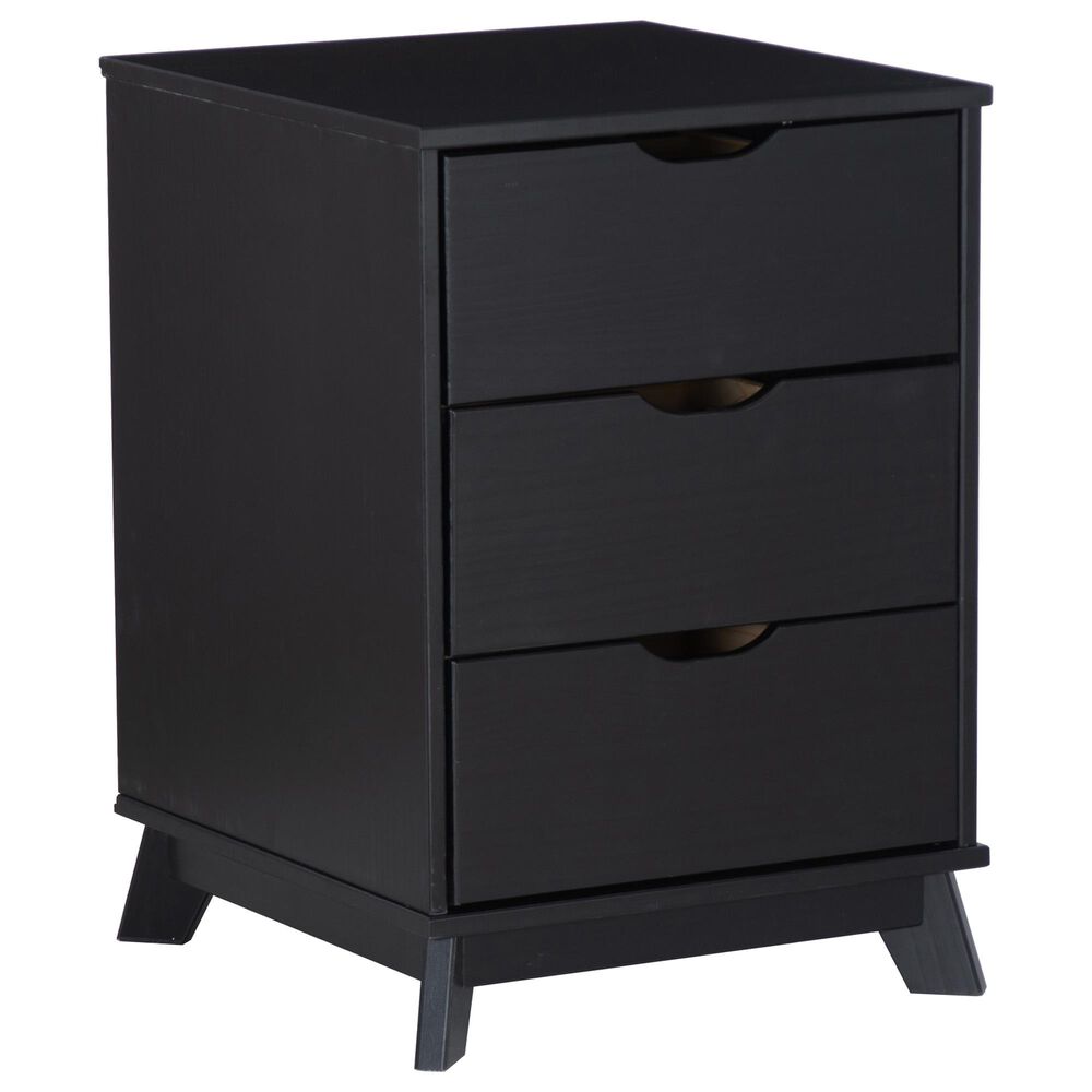 Linon Home Decor Polly 3-Drawer Nightstand in Black, , large