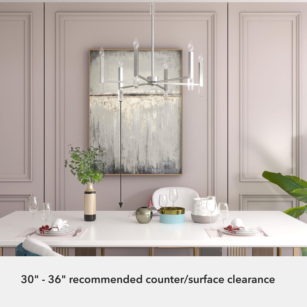 Hunter Sunjai 6-Light Chandelier in Brushed Nickel, , large