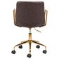 Zuo Modern Eric Office Chair in Brown and Gold, , large