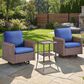 Sunwell Garden Patio Swivel Glider Chair with Brown Frame and Rolled Armrests in Navy (Set of 2), , large