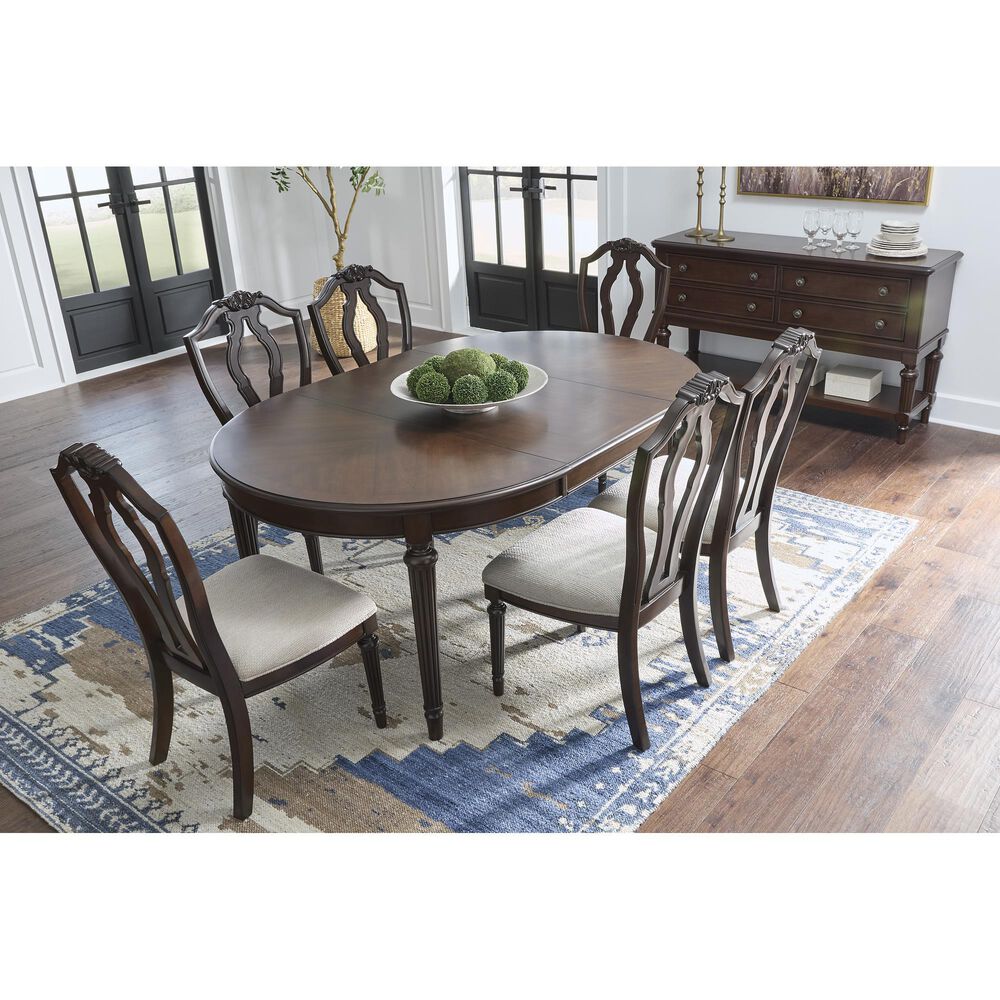 Ashley Lavinton Oval Dining Table in Cherry Brown - Table Only, , large
