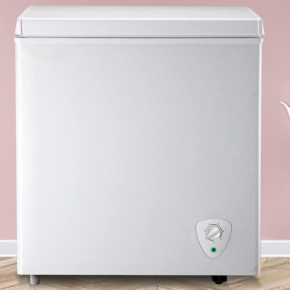 HOMLUX 5 Cu. Ft. Chest Freezer with Adjustable Thermostat in White, , large
