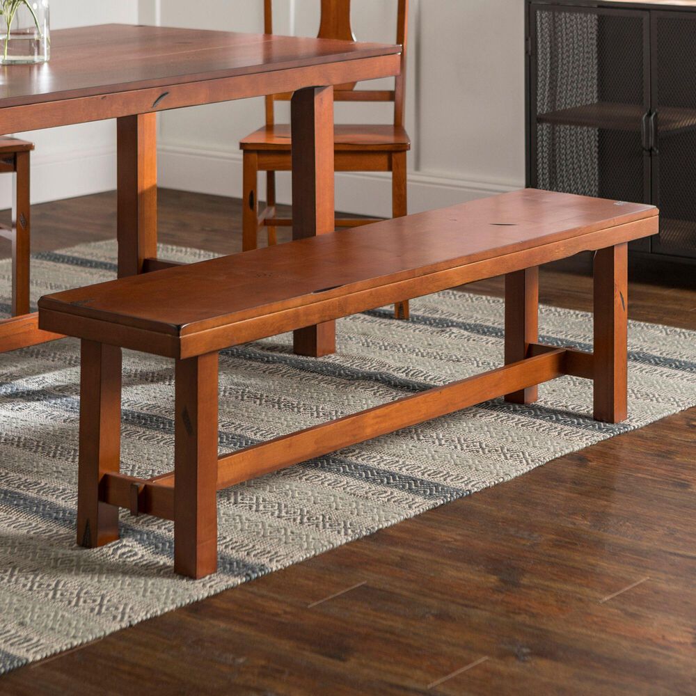 Walker Edison Huntsman Dining Bench, , large