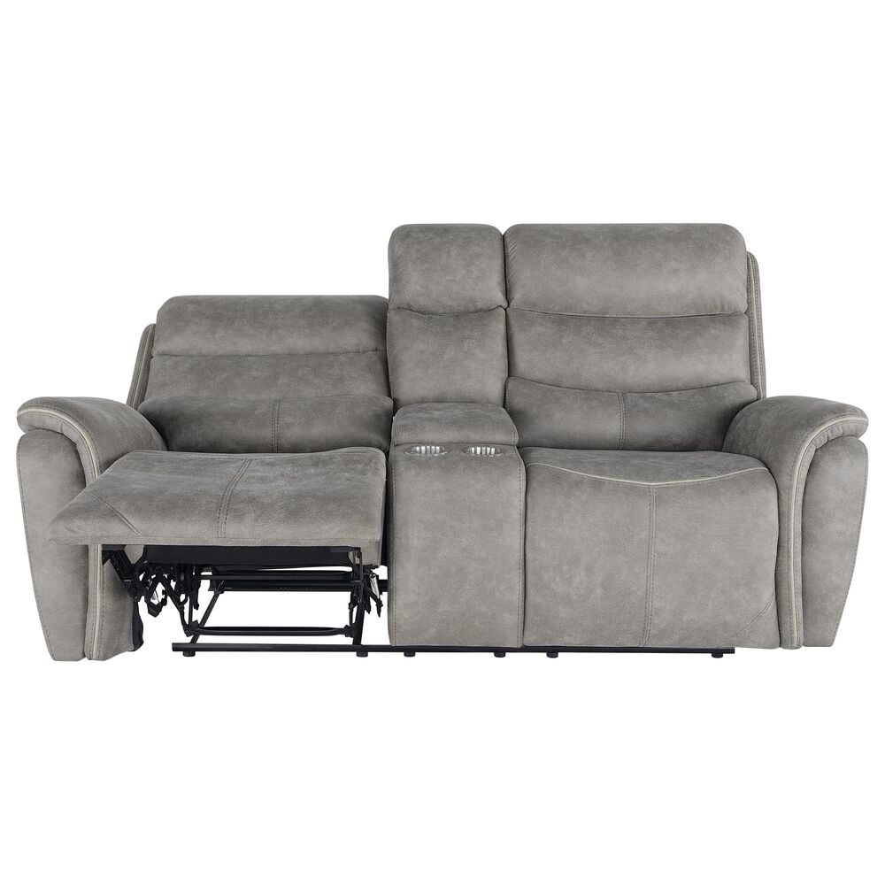 New Heritage Design Kamari Manual Reclining Loveseat in Gray, , large