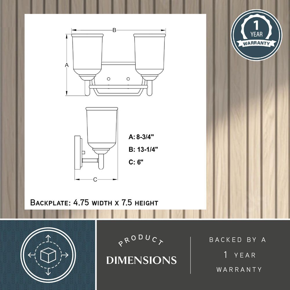 Vaxcel Laurelhurst 2-Light Bathroom Vanity in Matte Black, , large