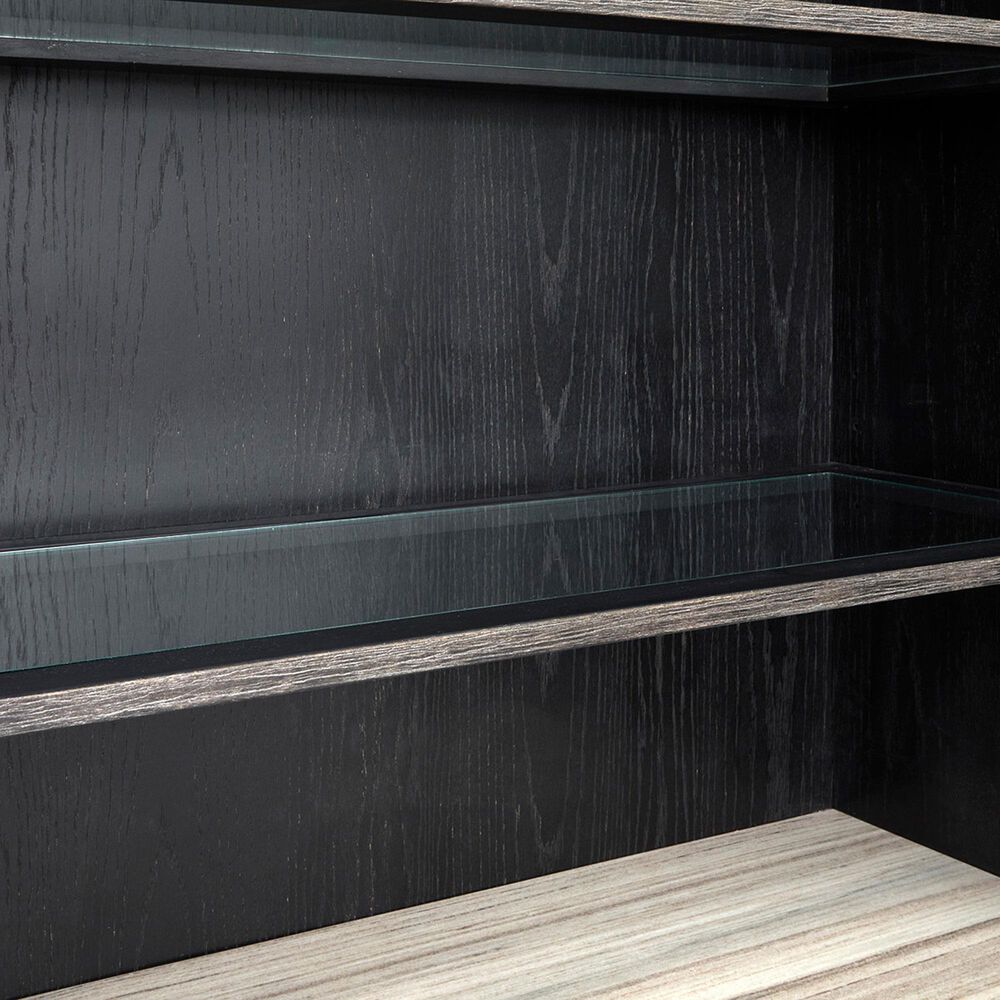 Nicolette Home Plum Creek Display Cabinet with Hutch in Ravenwood Black, , large