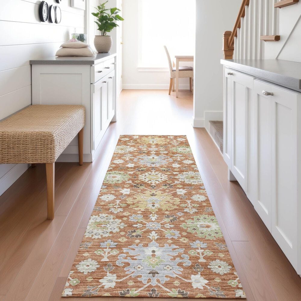 Dalyn Rug Company Silk Road Cayenne, Paprika, Ivory, Gold, Teal, Gray and Brown 2&#39;3&quot; x 7&#39;6&quot; Runner, , large
