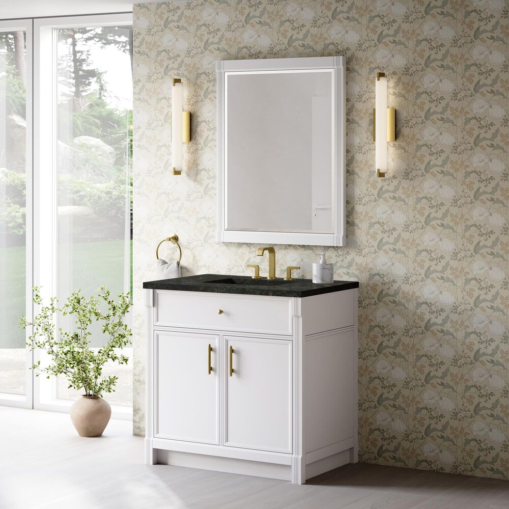 James Martin Bellshire 36" Single Bathroom Vanity in Bright White with 3 cm Phantome Eclos Top and Rectangular Sink, , large